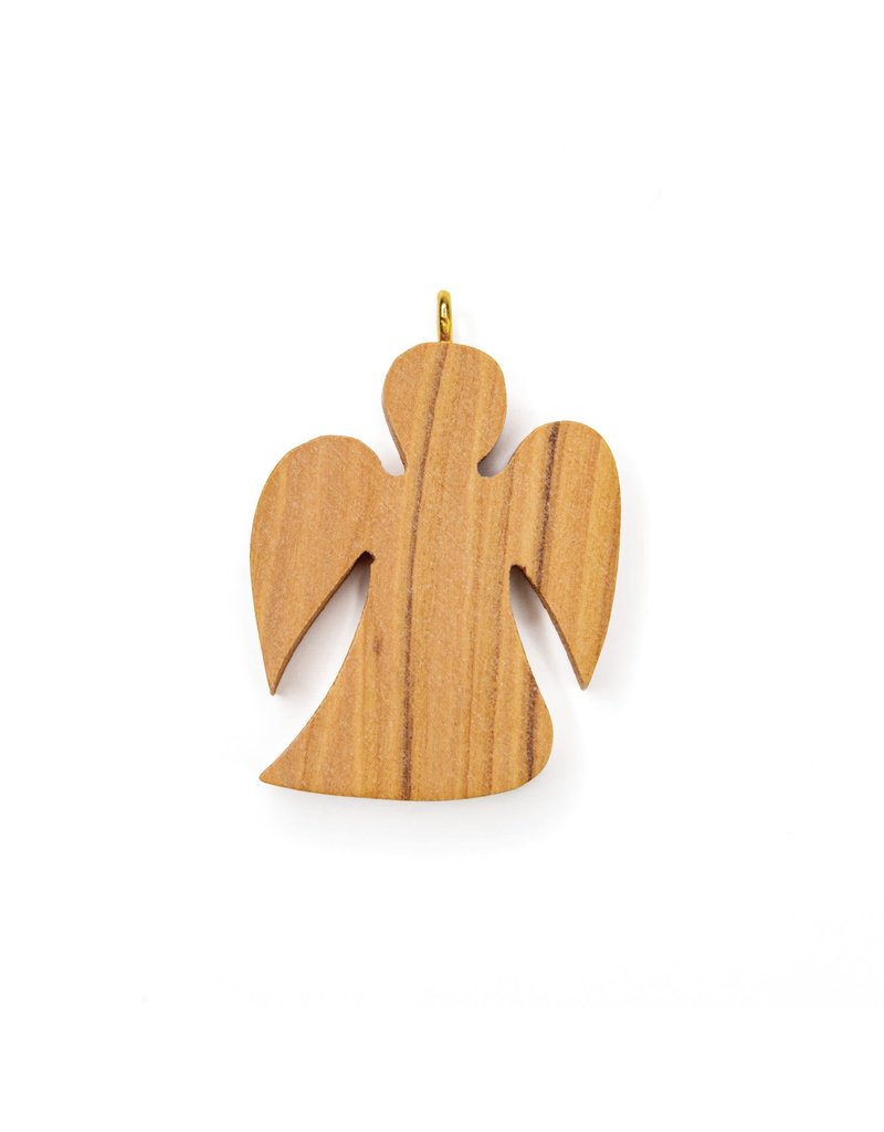 Logos Trading Post Angel Olive Wood Pendant Charm w/ Eyelet