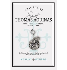 My Saint My Hero St. Thomas Aquinas Charm- Large, Silver