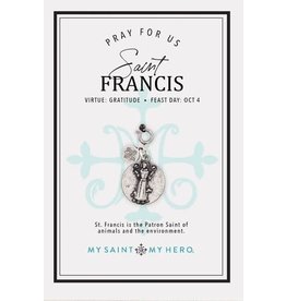 My Saint My Hero St. Francis of Assisi Charm- Large, Silver