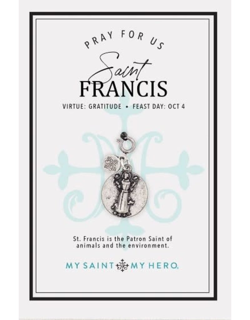 My Saint My Hero St. Francis of Assisi Charm- Large, Silver