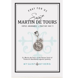 My Saint My Hero St. Martin de Tours Charm- medium, silver