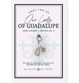My Saint My Hero Our Lady of Guadalupe Charm -Small, Silver Medal