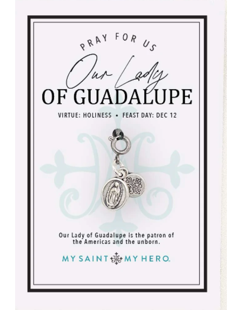 My Saint My Hero Our Lady of Guadalupe Charm -Small, Silver Medal