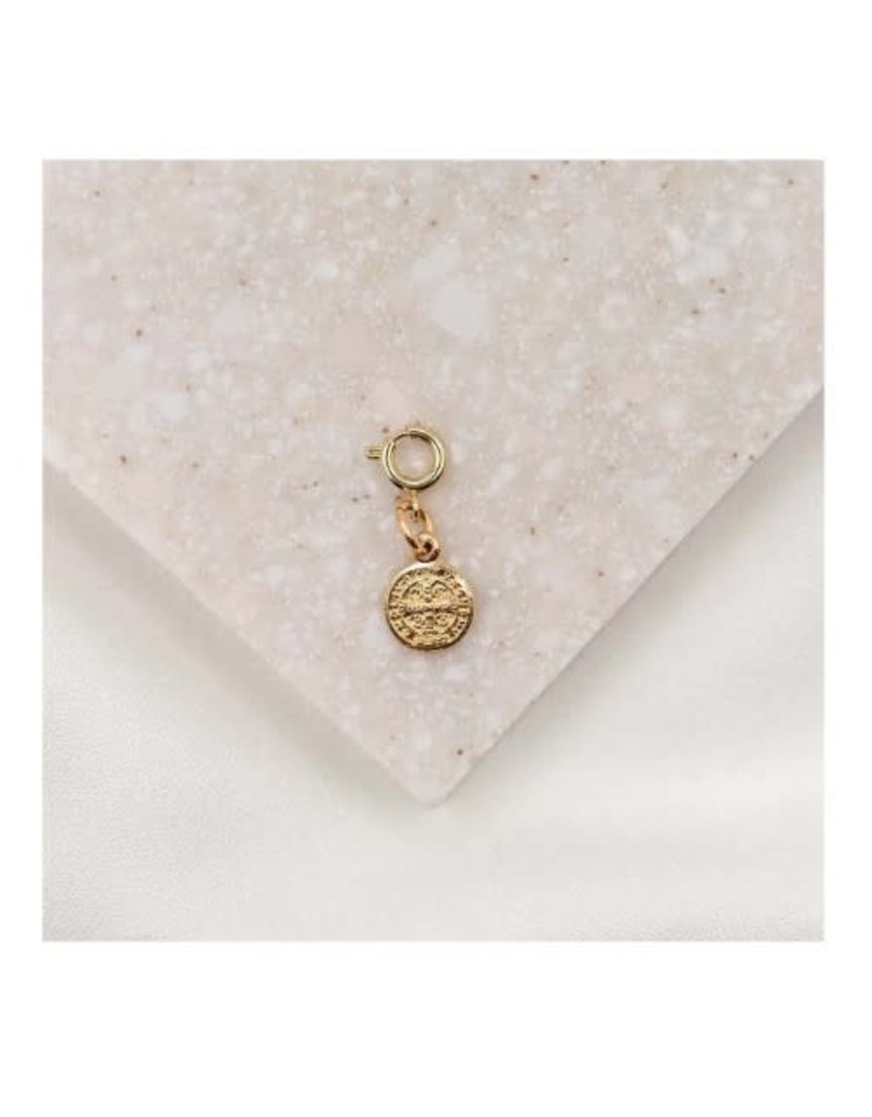 My Saint My Hero St. Benedict Charm, gold,  small