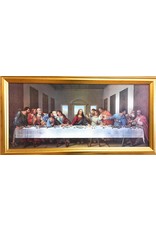 WJ Hirten 14 x 30" DaVinci Last Supper with Antique Gold Finish Frame