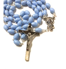 Costa Articoli Religiosi Light Blue Plastic Rosary (8 x 6 mm)