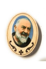 Costa Articoli Religiosi Oval Wooden Magnet | Padre Pio