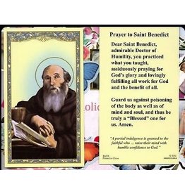 WJ Hirten Laminated Prayer Card Prayer to Saint Benedict