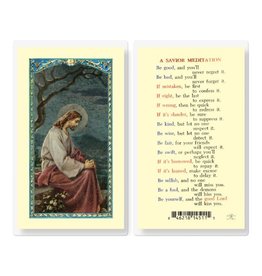 WJ Hirten Laminated Prayer Card Prayer A Savior Meditation