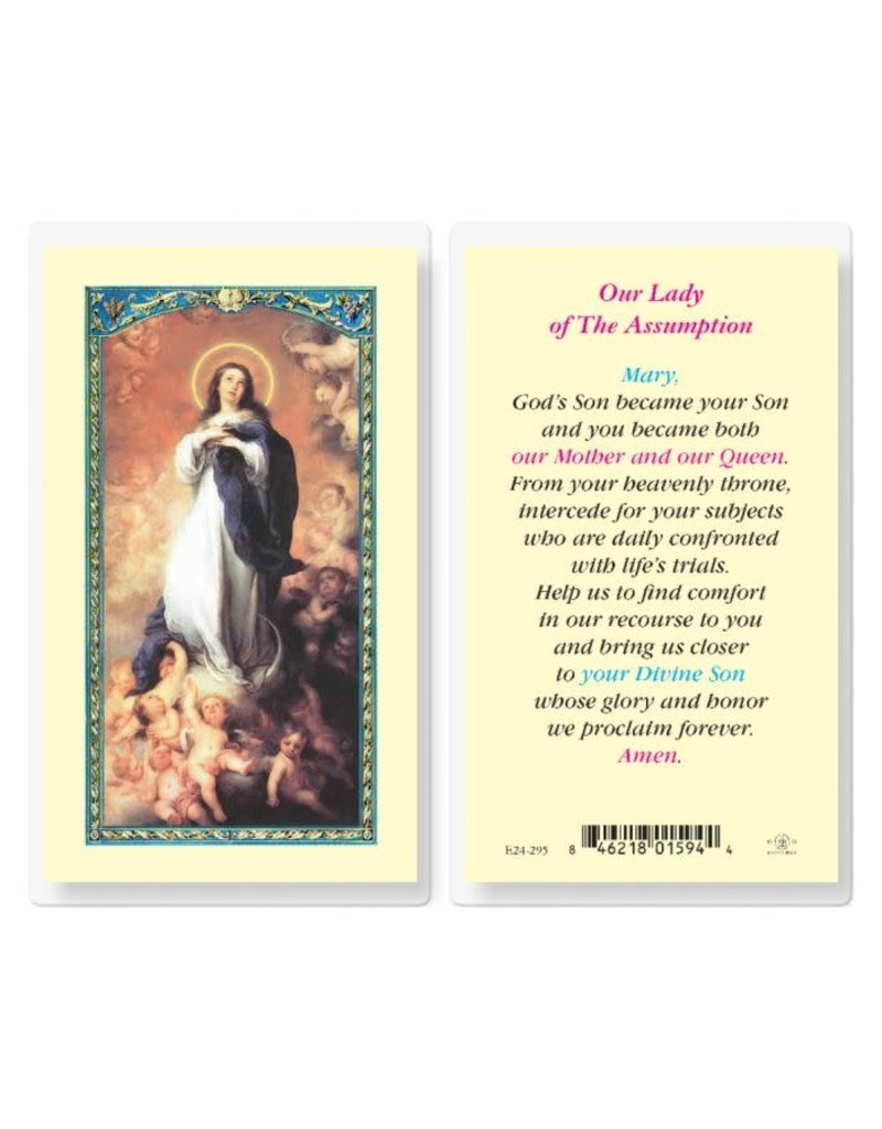 WJ Hirten Laminated Prayer Card Our Lady of the Assumption