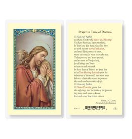 WJ Hirten Laminated Prayer Card Prayer in Time of Distress