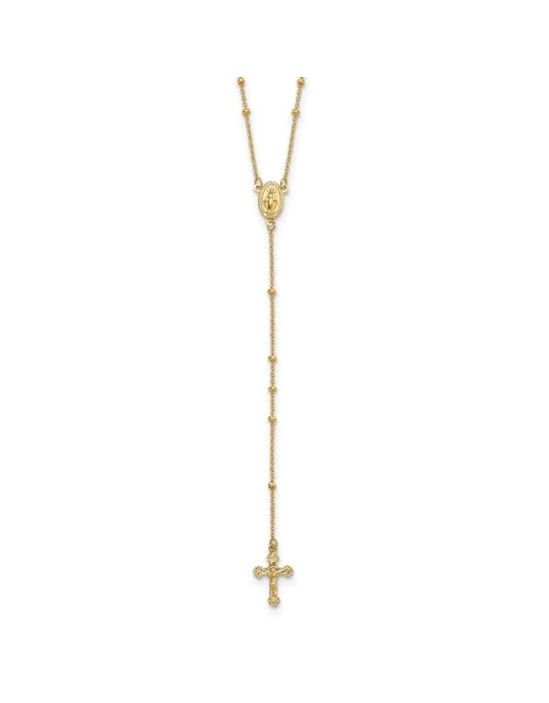 14K Gold Polished Rosary Necklace
