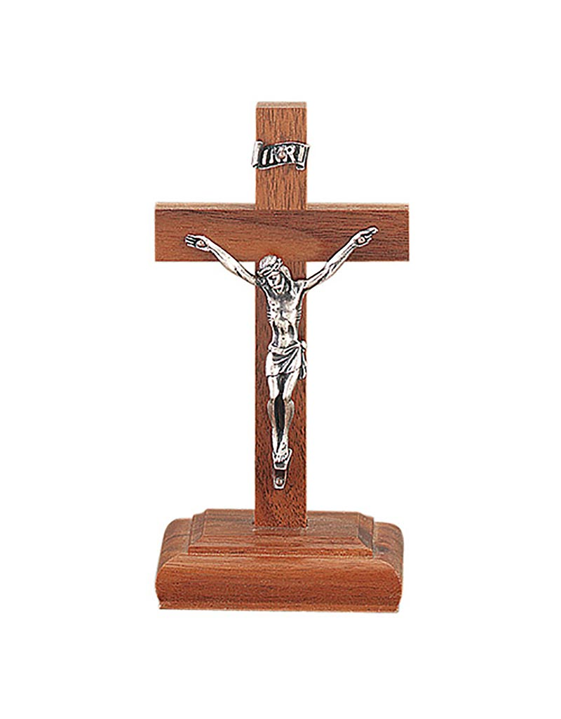 Christian Brands 6" Walnut Standing Crucifix