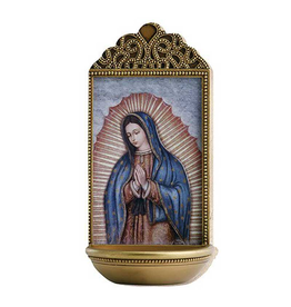 Christian Brands Our Lady of Guadalupe 6" Holy Water Font