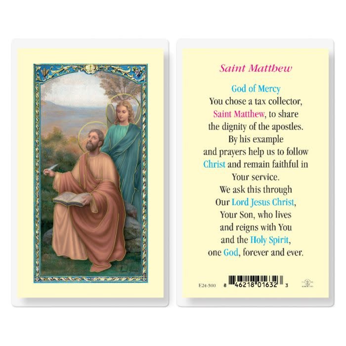 Christian Brands Laminated Holy Card St. Matthew - Queen of Angels ...