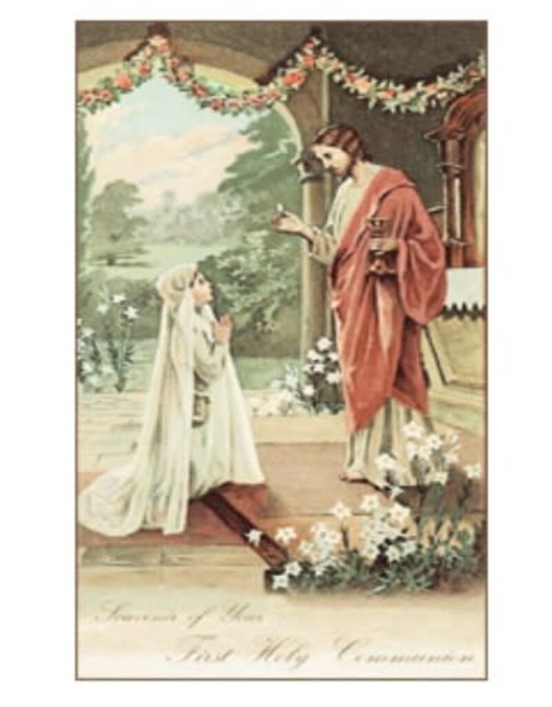 Saints Galore Catholic Publishing Souvenir of Your First Holy Communion | Girl Card
