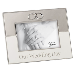 Roman, Inc Frame-Our Wedding Day-White/Silver (6.5")