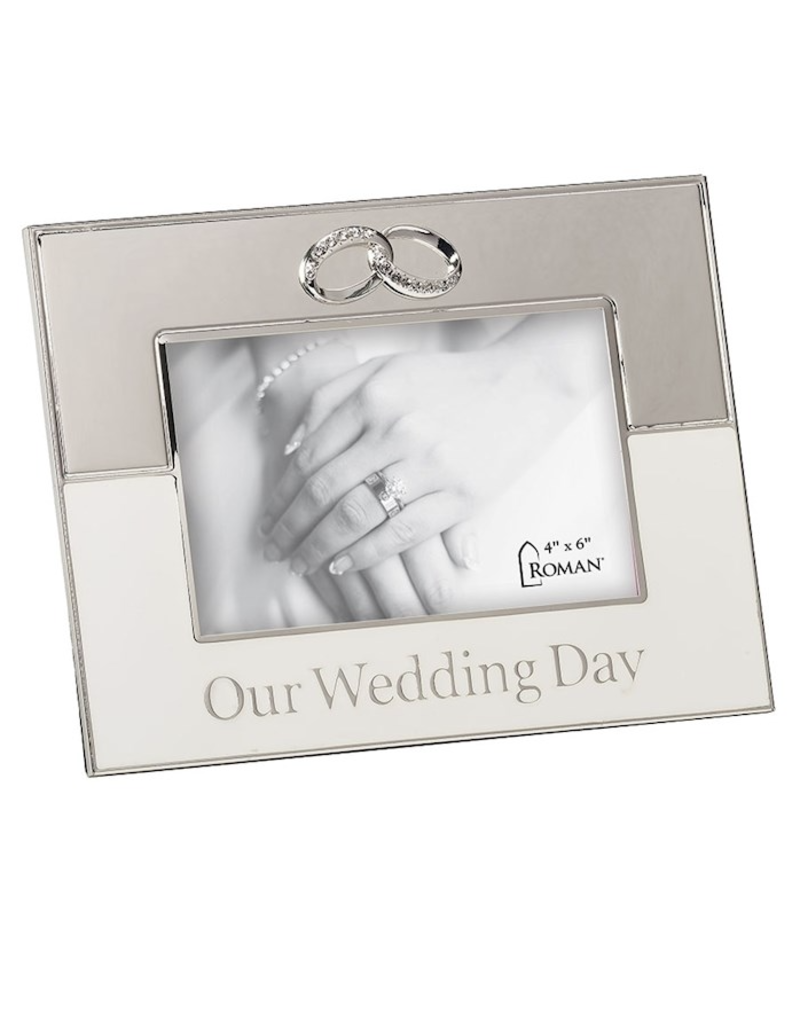 Roman, Inc Frame-Our Wedding Day-White/Silver (6.5")
