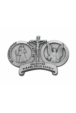 McVan Please Drive Safely Visor Clip with St. Christopher, Jesus Crucified, and Guardian Angel