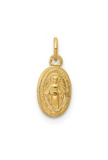 14K  Gold Miraculous Medal Charm - Small