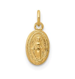 14K  Gold Miraculous Medal Charm - Small