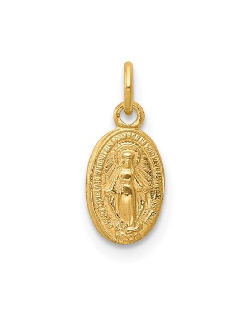 14K  Gold Miraculous Medal Charm - Small