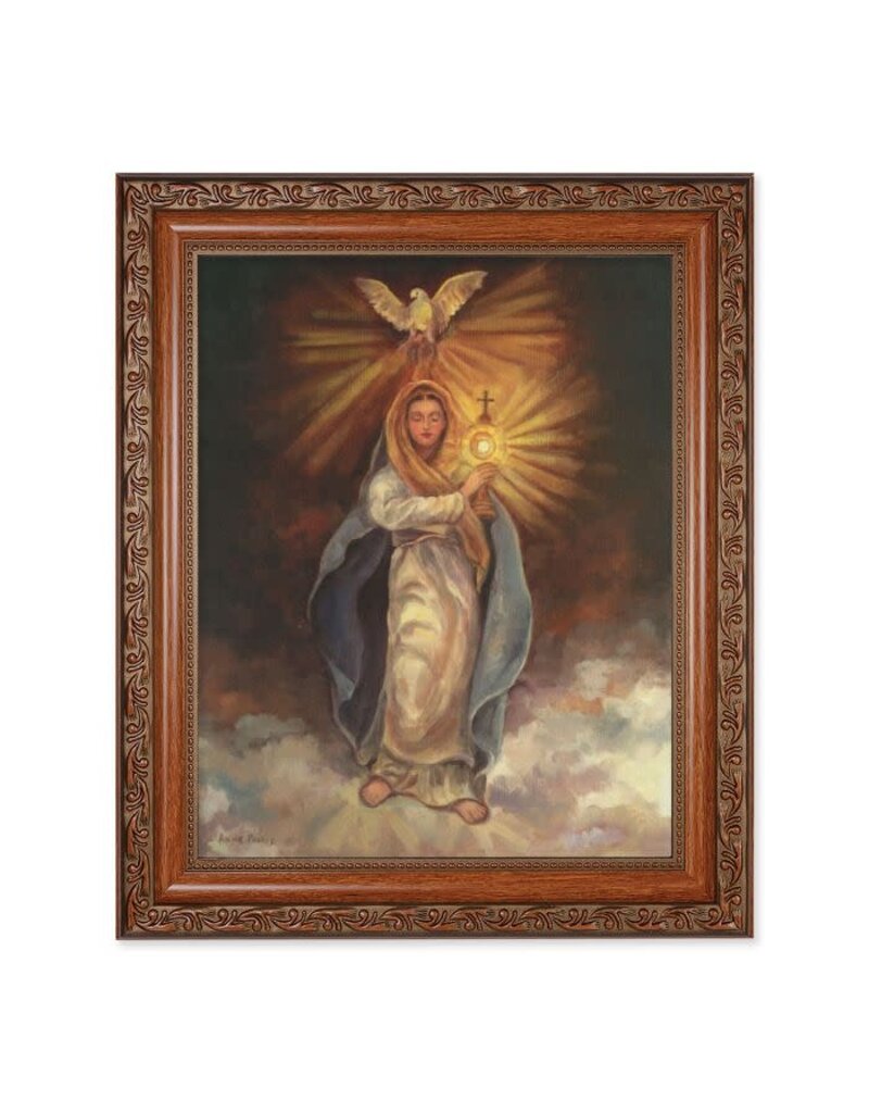 WJ Hirten Mary Monstrance 8" X 10" Ornate Wood Frame