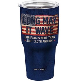 Kerusso HOLD FAST Long May It Wave 30 oz Stainless Steel Tumbler (Navy)