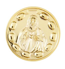 Creed Sacred Heart Rosary Gold Pocket Token