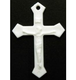 Our Lady's Rosary Makers Crucifix White Plastic Rosary