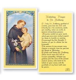 WJ Hirten Laminated Holy Card Unfailing Prayer to St. Anthony