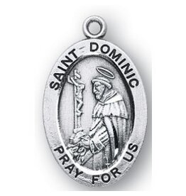 HMH Religious Sterling Silver St. Dominic Medal With 20" Chain