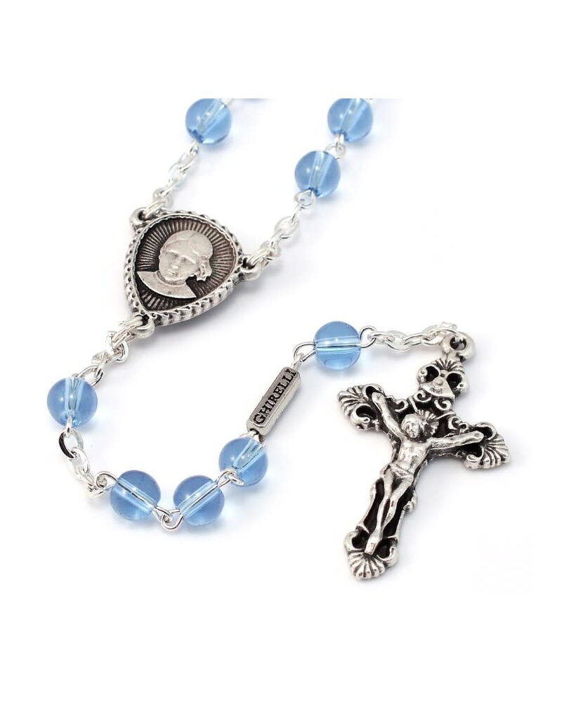 Ghirelli Saint Jacinta Marto Sky Blue and Silver Rosary