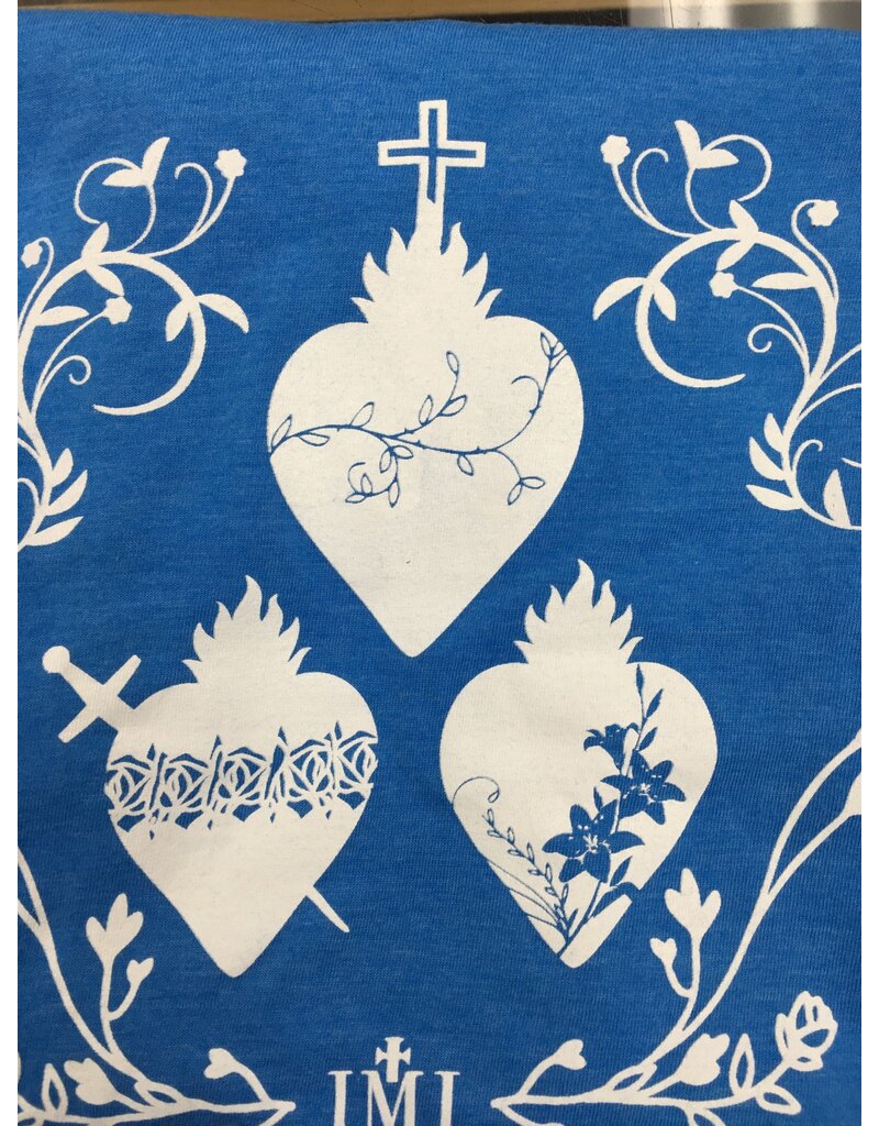 QOA Catholic Sacred Heart, Immaculate Heart, and Chaste Heart T-Shirt