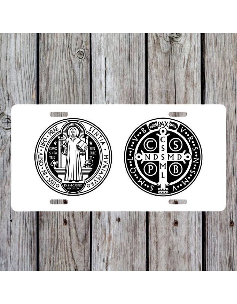 Crows Nest Atelier Saint Benedict Medal Vanity Auto License Plate