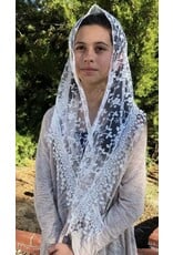 Oremus Mercy Cherry Blossom Church Veil - WHITE (48″ x 13″)