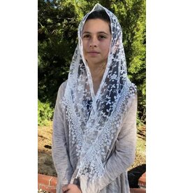 Oremus Mercy Cherry Blossom Church Veil - WHITE (48″ x 13″)