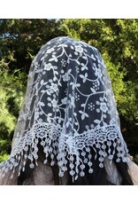 Oremus Mercy Cherry Blossom Church Veil - WHITE (48″ x 13″)