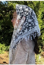 Oremus Mercy Cherry Blossom Church Veil - WHITE (48″ x 13″)