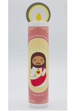 Shining Light Dolls Sacred Heart Wooden Prayer Candle