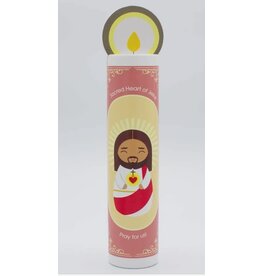 Shining Light Dolls Sacred Heart Wooden Prayer Candle