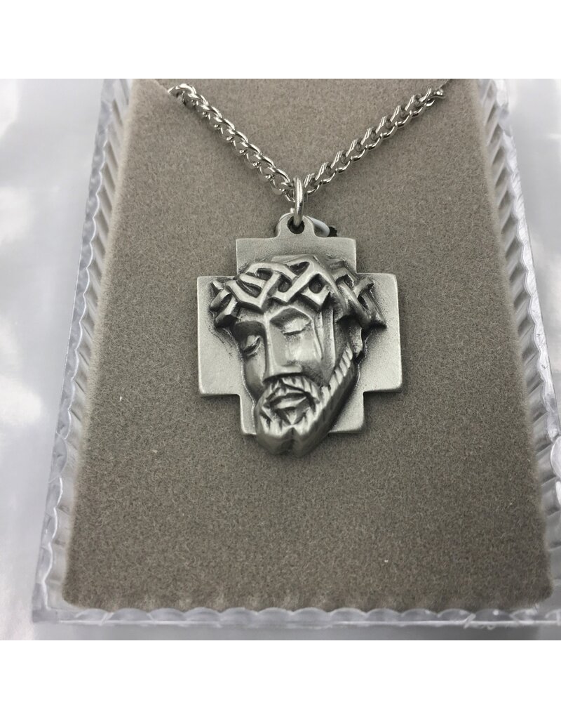 WJ Hirten (1 1/4") Ecce Homo Pewter Medal on 24" Chain