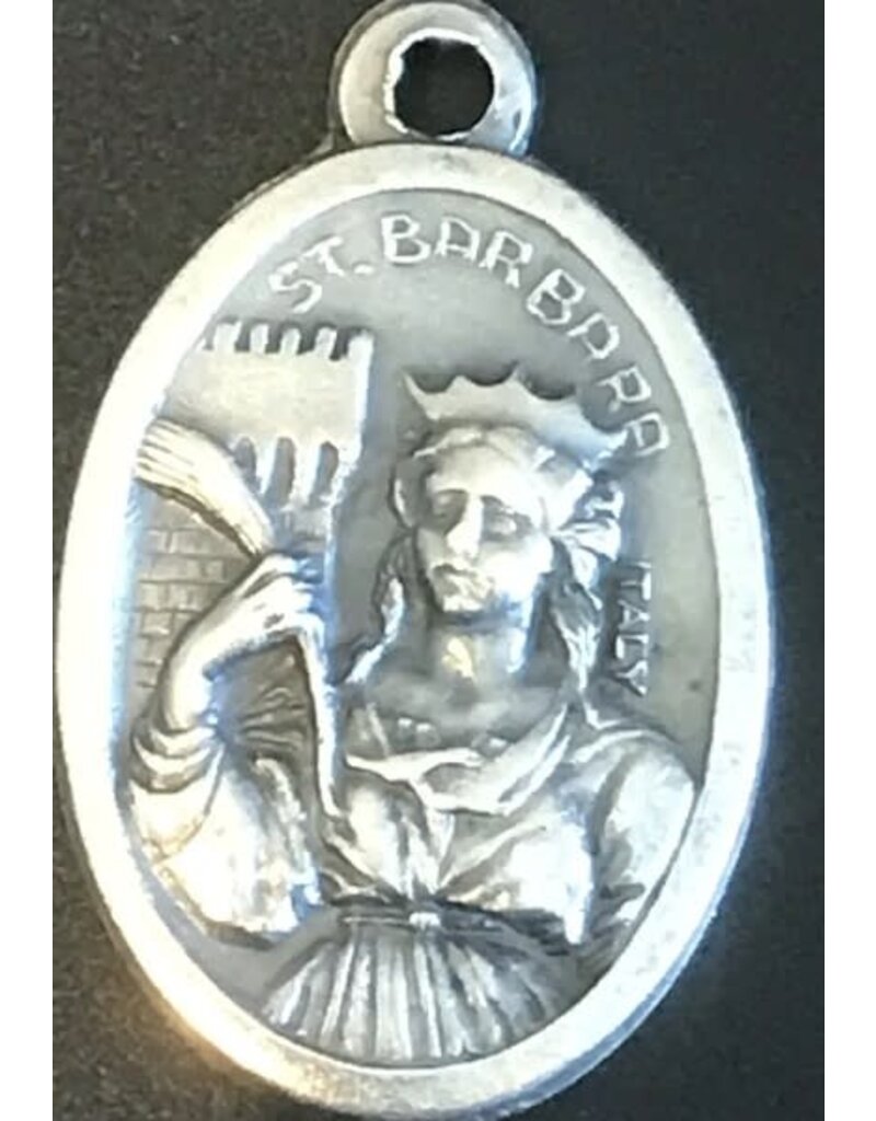 St. Barbara Oxidized Medal
