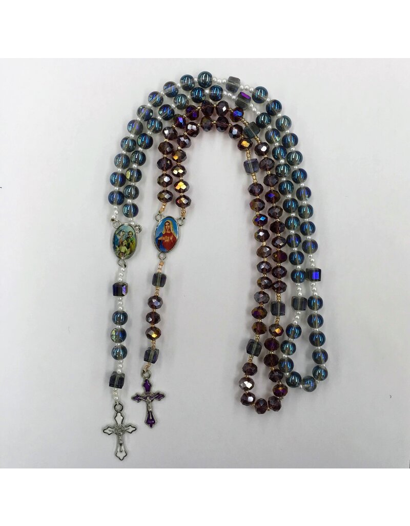 Handmade Beaded Rosary with Saints Center