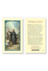 WJ Hirten Laminated Prayer Card Novena in Honor of St. Francis Xavier