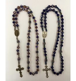 Handmade Beaded Rosary with Miraculous Medal Center