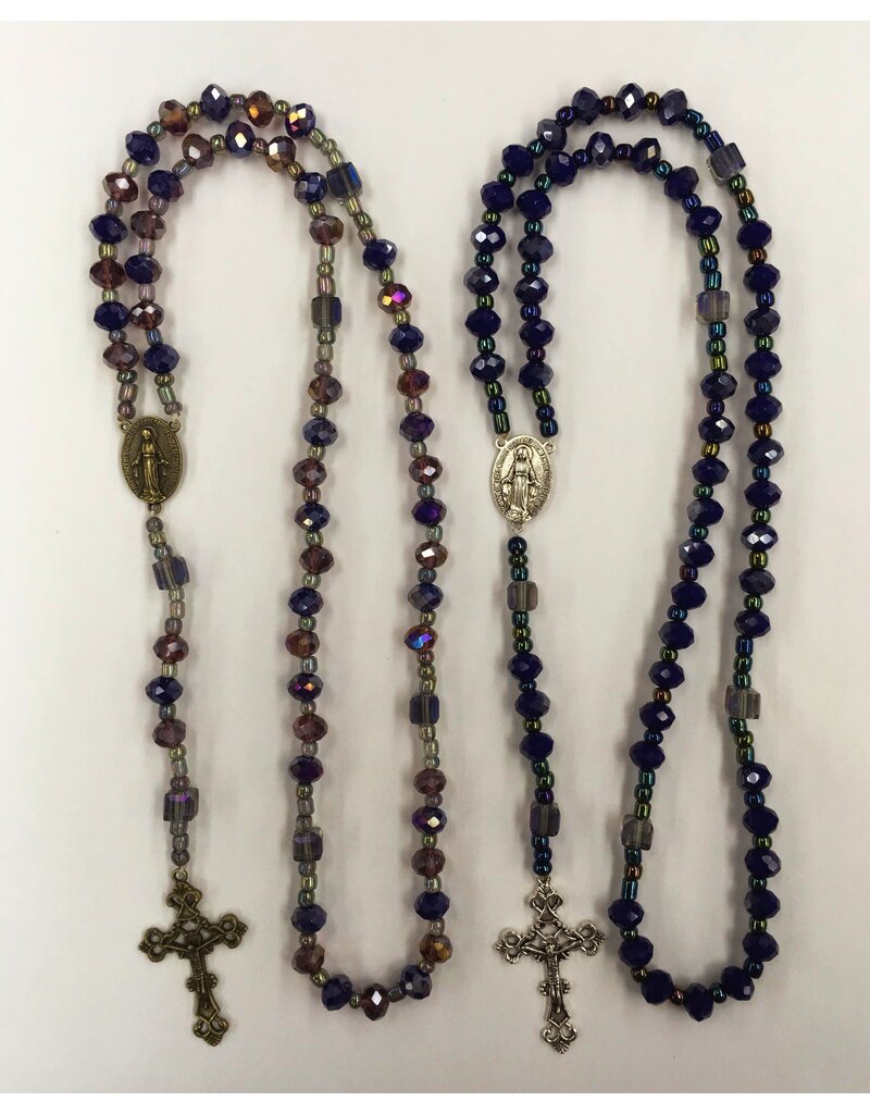 Handmade Beaded Rosary with Miraculous Medal Center