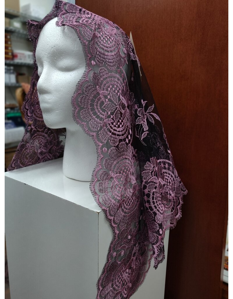 St. Stephen's Bookstore Pink and Black Eva Spanish Veil