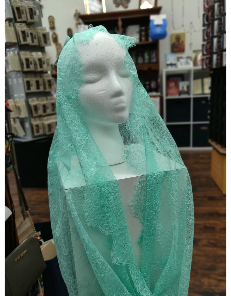 St. Stephen's Bookstore Lace Veil Infinity Scarf Tiffany Green