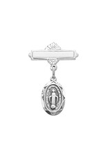 McVan Sterling Silver Oval Miraculous Medal Baby Pin